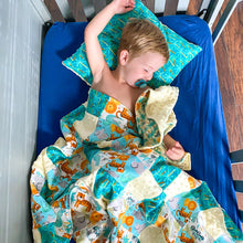 Load image into Gallery viewer, Safari Expedition 16" x 16" Pillow (Minky & Palm Trees)