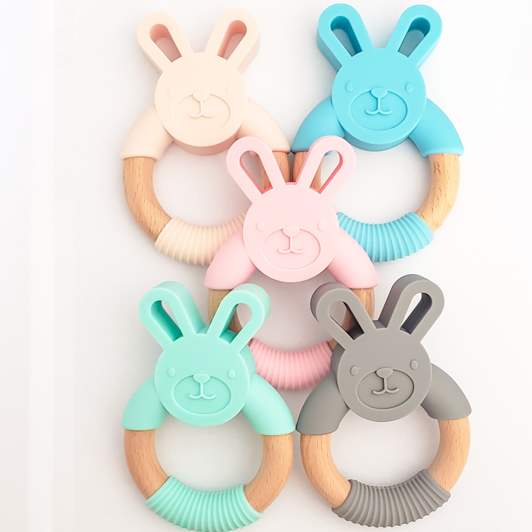 Silicone Wood Ring Bunny Teether - Main Image