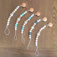 Load image into Gallery viewer, Silicone &amp; Wood Bead Pacifier Clips
