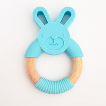 Load image into Gallery viewer, Bunny Silicone Teether in Sky Blue
