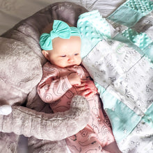 Load image into Gallery viewer, Comfy, cozy in our Nighty Night Wild Thing Patch Blanket.
