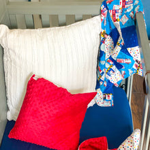 Load image into Gallery viewer, First Responders 16" x 16" Pillow (Minky & Star Spangled)
