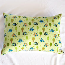 Load image into Gallery viewer, Let&#39;s Explore 14&quot; x 20&quot; Pillow (Camping Tents &amp; Encouragement).
