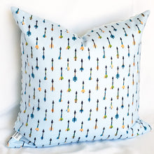 Load image into Gallery viewer, Let&#39;s Explore 16&quot; x 16&quot; Pillow (Minky &amp; Arrows).
