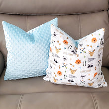 Load image into Gallery viewer, Let's Explore 16" x 16" Pillow (Minky & Little Explorer Friends)