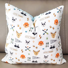 Load image into Gallery viewer, Let's Explore 20" x 20" Patch Pillow (Little Explorer Friends)