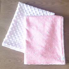 Load image into Gallery viewer, *Special Order* Nighty Night Wild Thing Lovey (Pink Stars), Gray Silicone Bunny Teether, Gray Silicone & Wood Pacifier Clip