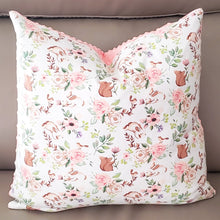 Load image into Gallery viewer, Spring Floral 20" x 20" Pillow (Minky & Bunnies).