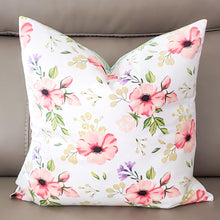 Load image into Gallery viewer, Spring Floral 20" x 20" Pillow (Green Leaves & Flowers)
