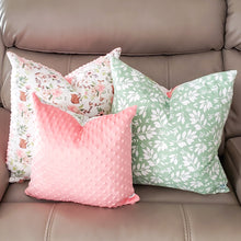 Load image into Gallery viewer, Spring Floral 16&quot; x 16&quot; Pillow (Minky &amp; Bunnies)
