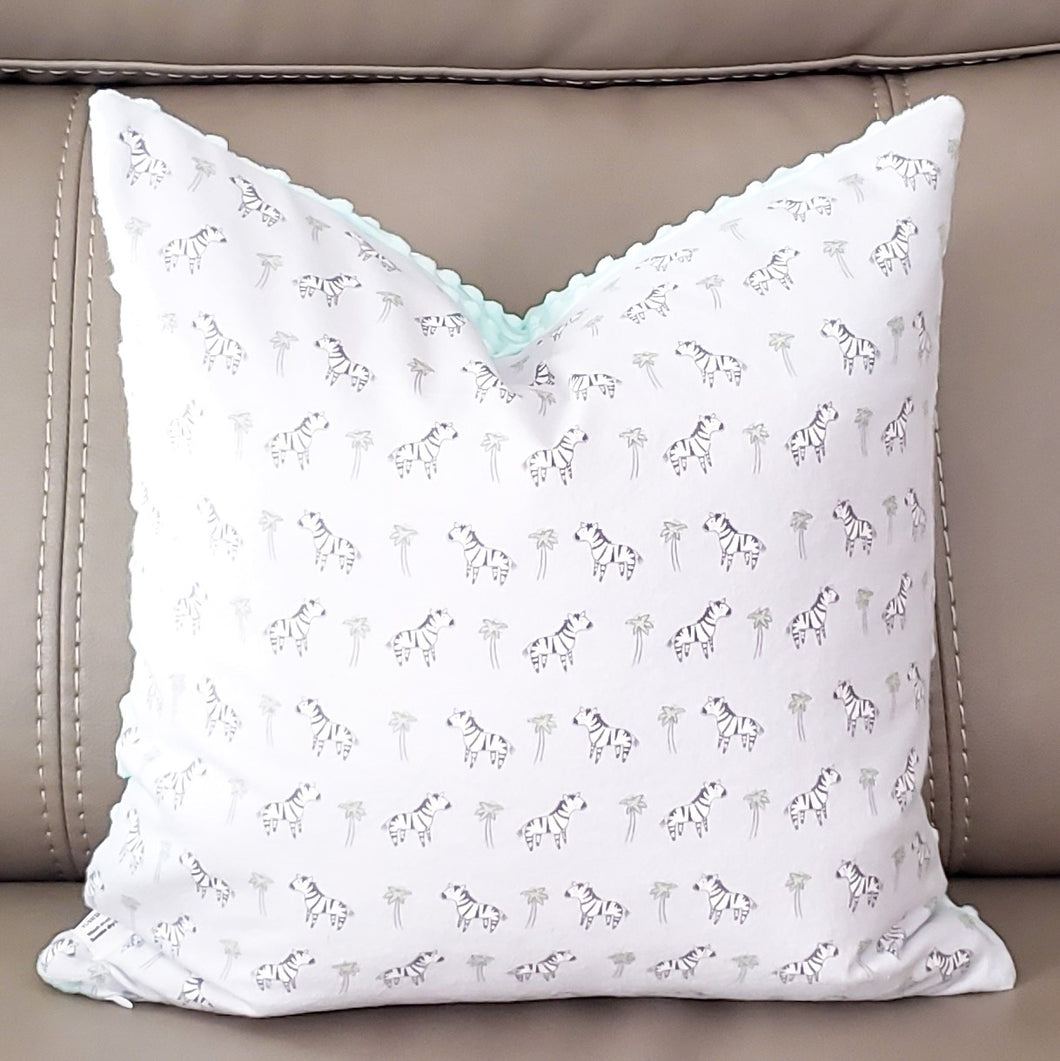 Nighty Night Wild Thing 16 x 16 Pillow Minky Little Zebra Dream Bunny Bedding