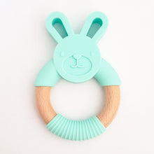 Load image into Gallery viewer, Bunny Silicone Teether in Teal
